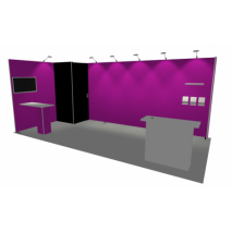 Stand 18 m2 cadre aluminium pré-monté2 cotés fermés