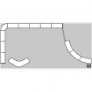 plan stand 24 m2 3 cotés fermés avec réserve haute