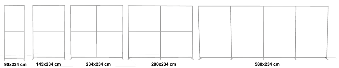 Dimensions du mur d'image tubulaire droit