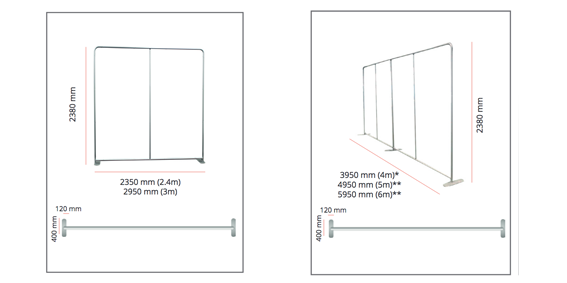 dimensions du mur d'image tubulaire droit éco